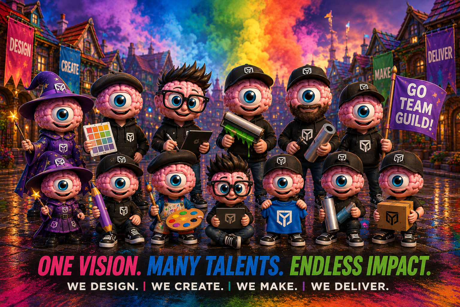 The MindVision Guild gathered together in Guild Village
