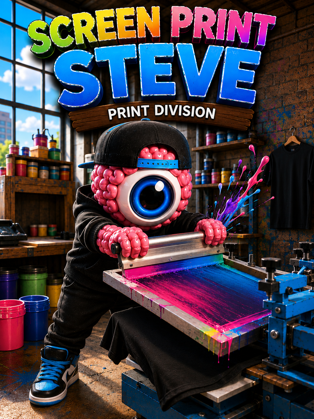 Finished Screen Print Steve poster artwork