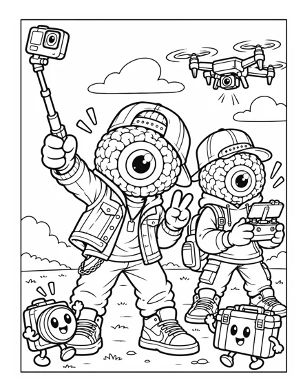 Adventure Selfie coloring and activity page