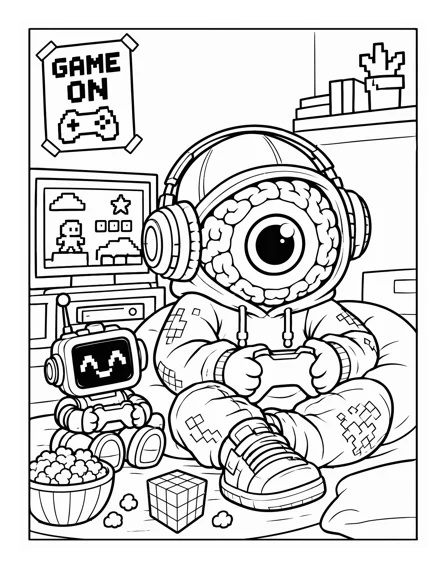 Game On coloring and activity page