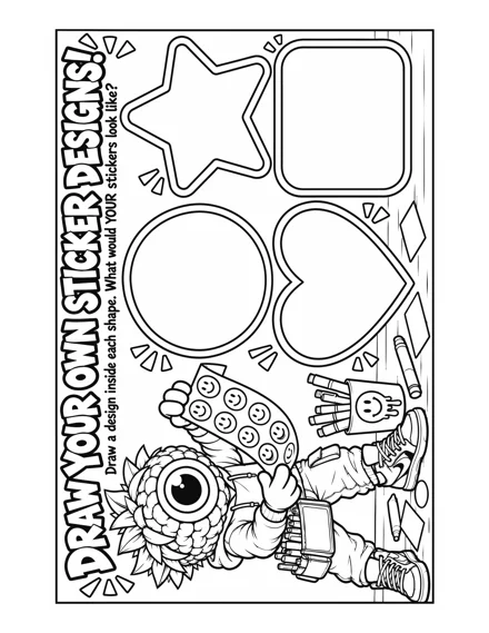 Draw Your Own Stickers coloring and activity page