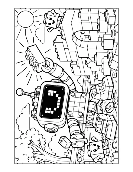 Robot Obstacle Challenge coloring and activity page